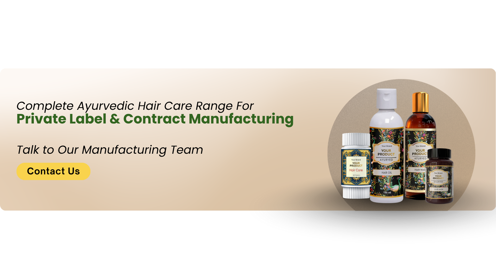 Complete Ayurvedic Hair Care Range For Private Label & Contract Manufacturing