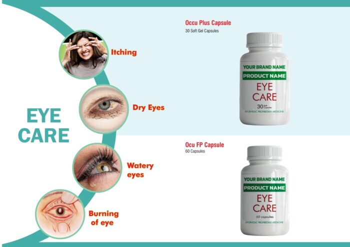 Two eye care ghrita capsule bottles ready for private label artwork