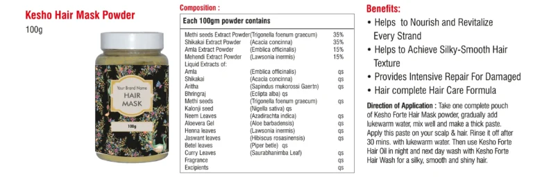 Hair Care Products Catalogue 13 Kesho Hair Mask Powder 100 g jar in the hair care products catalogue