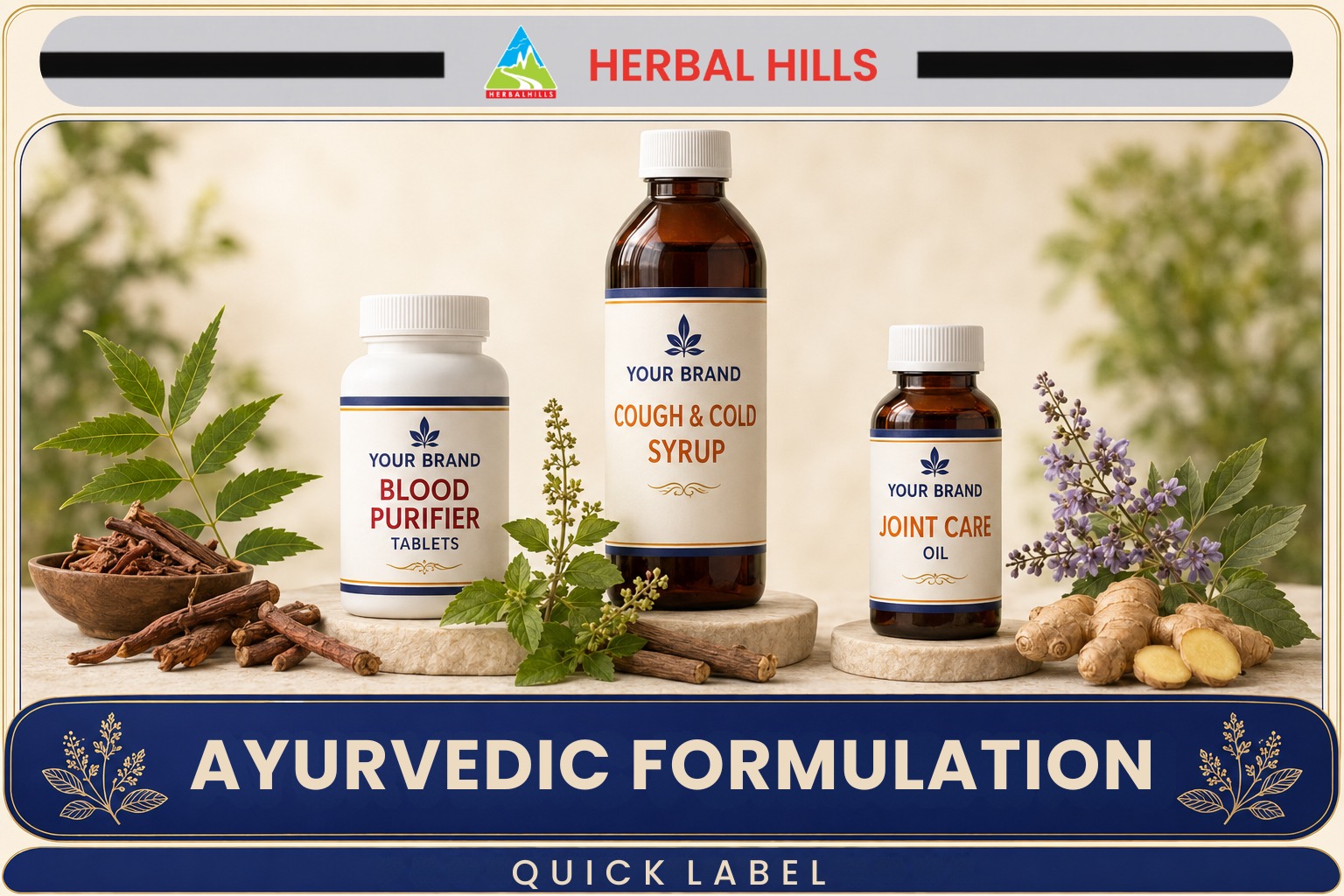 Quick Label Catalogue 6 Quick label catalogue tile – Ayurvedic formulation range with your brand label