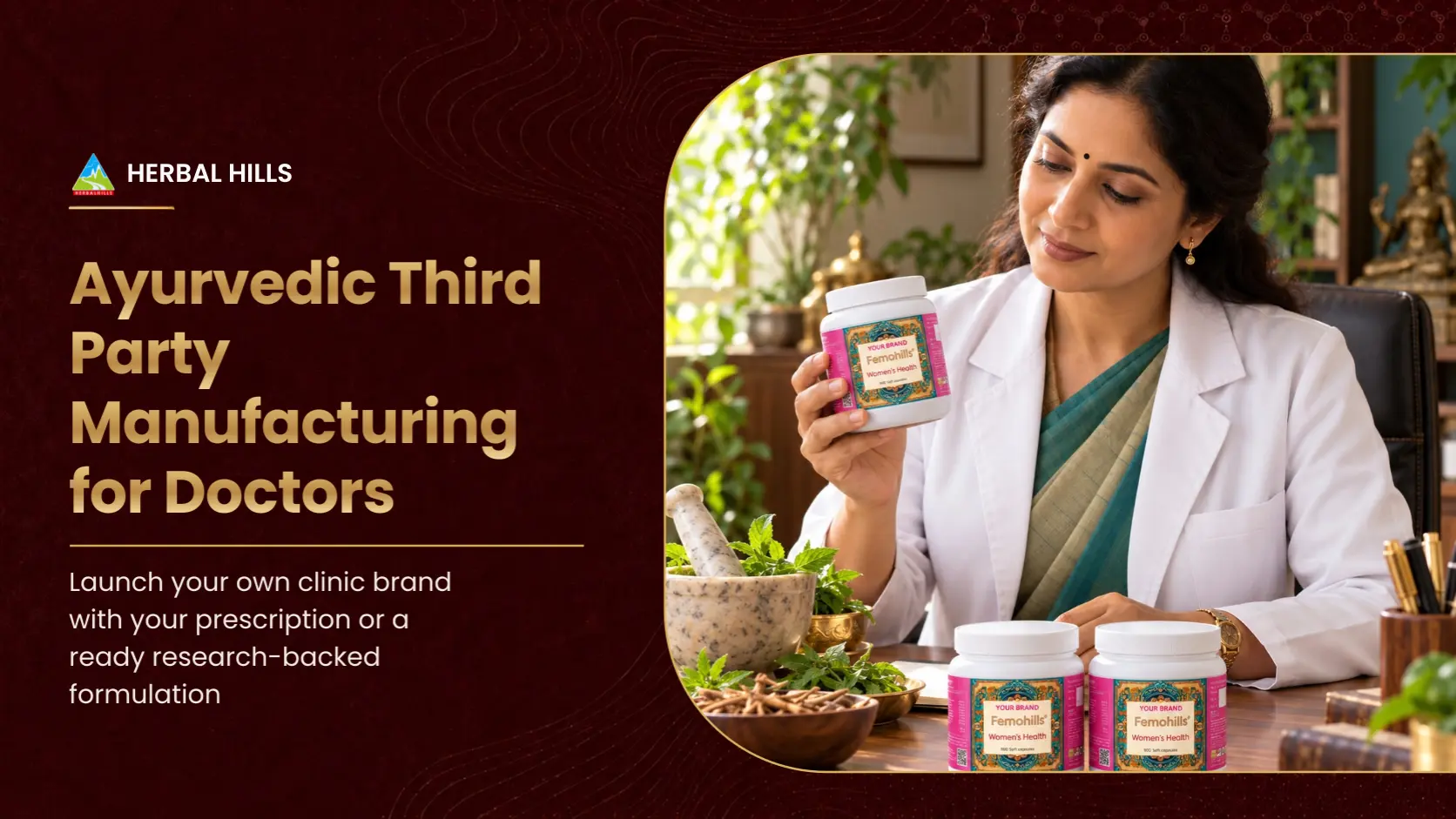 Clinic brand for Ayurvedic doctors through third-party manufacturing